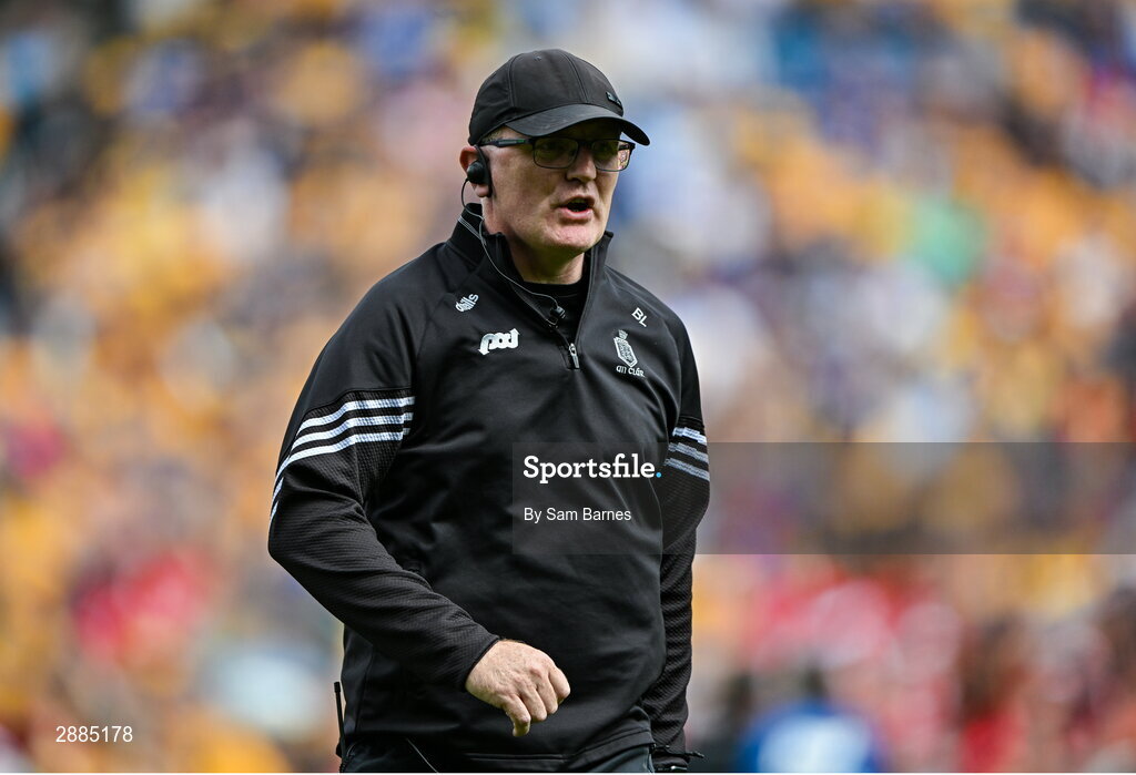 21 July 2024; Clare manager Brian Lohan during the GAA Hurling All-Ireland Senior Championship Final between Clare and Cork at Croke Park in Dublin. Photo by Sam Barnes/Sportsfile