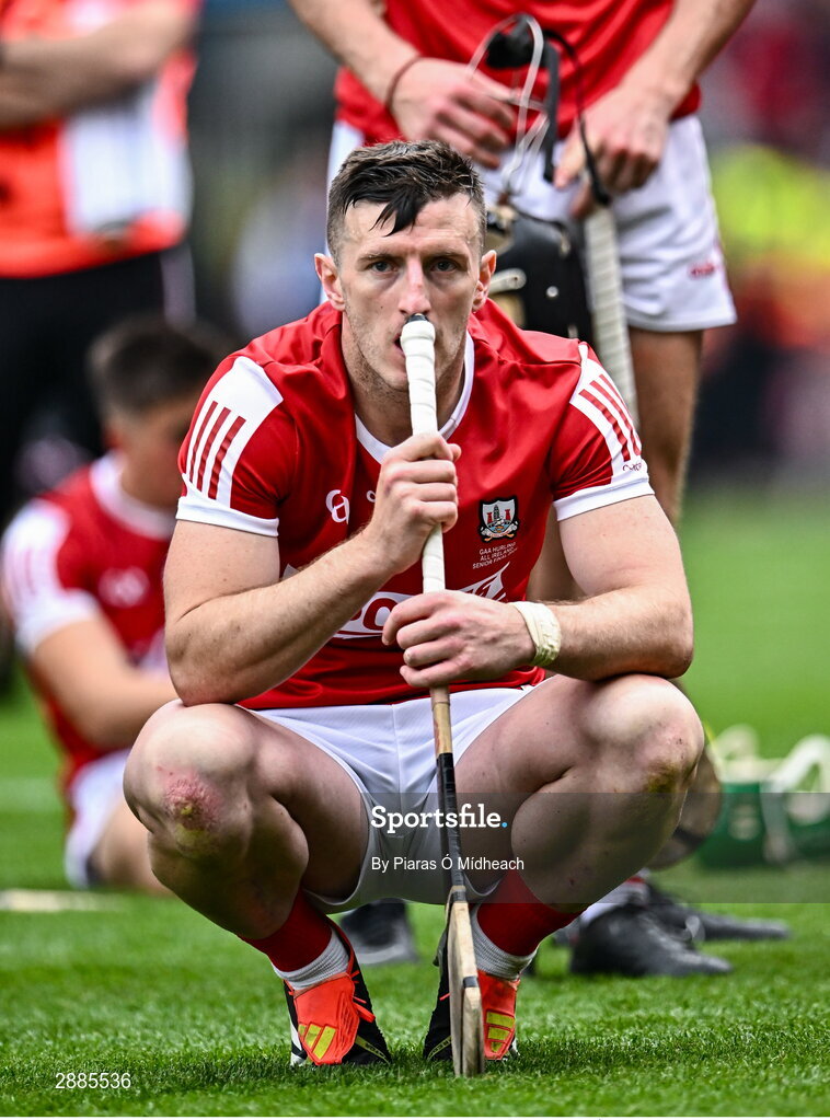 21 July 2024; Patrick Horgan of Cork after his side's defeat in the GAA Hurling All-Ireland Senior Championship Final between Clare and Cork at Croke Park in Dublin. Photo by Piaras Ó Mídheach/Sportsfile
