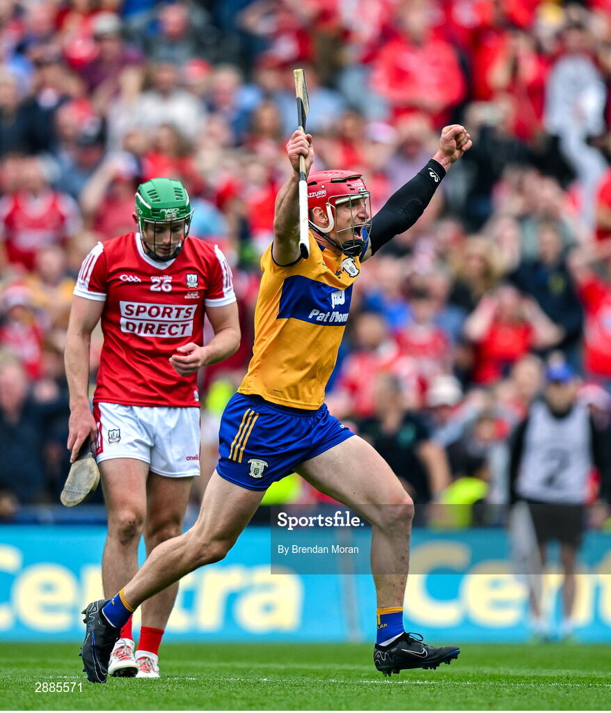 21 July 2024; John Conlon of Clare celebrates at the final whistle of the GAA Hurling All-Ireland Senior Championship Final between Clare and Cork at Croke Park in Dublin. Photo by Brendan Moran/Sportsfile