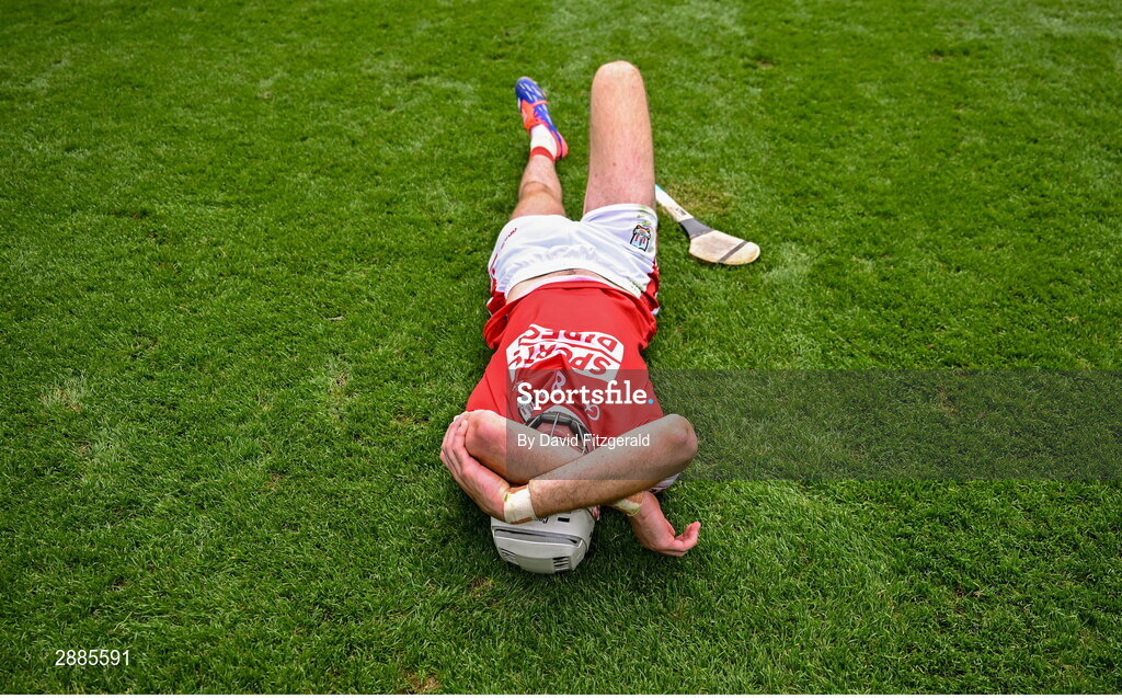 21 July 2024; Tim O'Mahony of Cork after the GAA Hurling All-Ireland Senior Championship Final between Clare and Cork at Croke Park in Dublin. Photo by David Fitzgerald/Sportsfile
