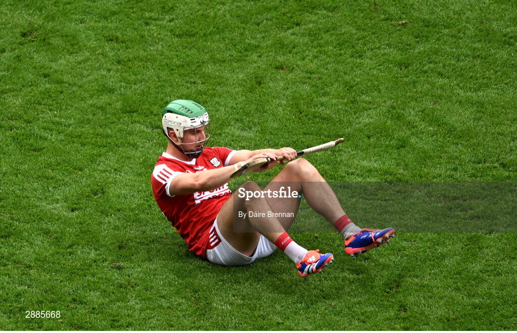 21 July 2024; A dejected Shane Kingston of Cork after the GAA Hurling All-Ireland Senior Championship Final between Clare and Cork at Croke Park in Dublin. Photo by Daire Brennan/Sportsfile