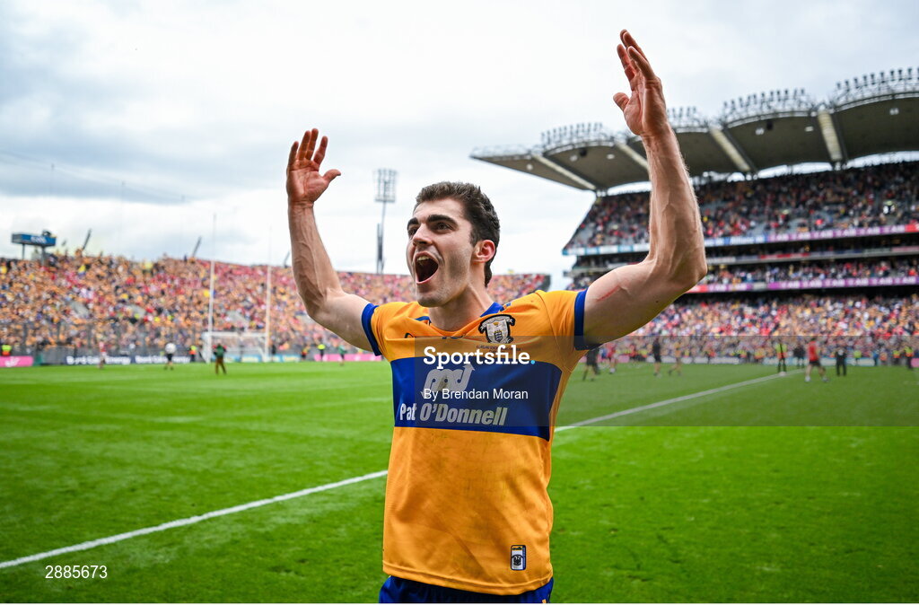 21 July 2024; Aidan McCarthy of Clare after the GAA Hurling All-Ireland Senior Championship Final between Clare and Cork at Croke Park in Dublin. Photo by Brendan Moran/Sportsfile