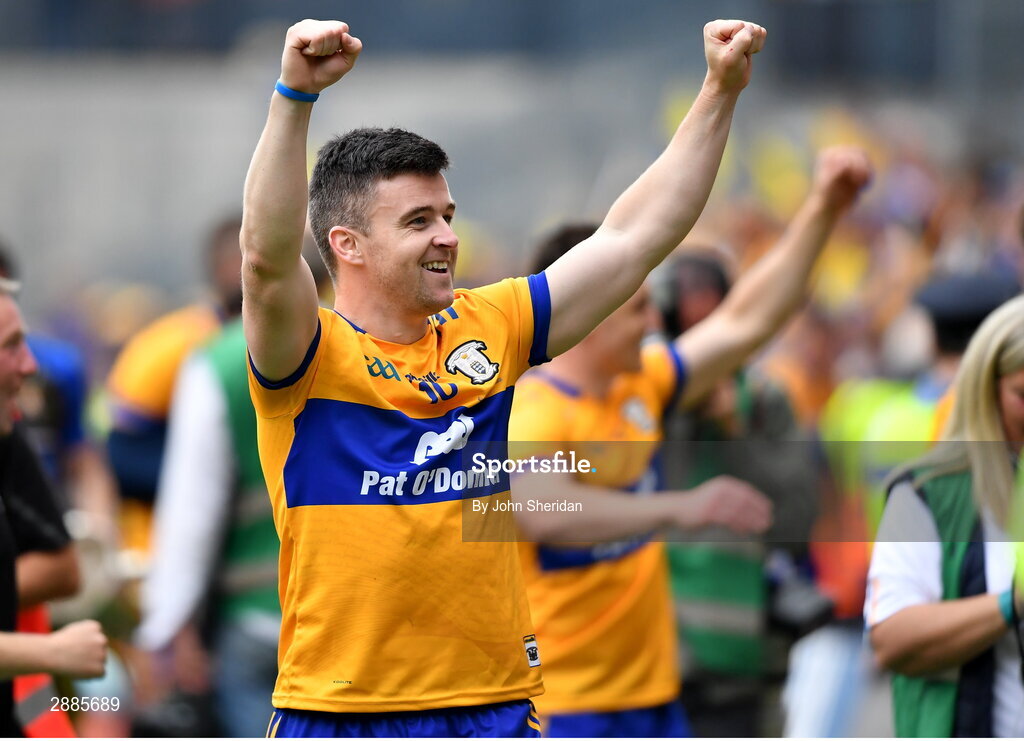 21 July 2024;Tony Kelly of Clare celebrates after winning the GAA Hurling All-Ireland Senior Championship Final between Clare and Cork at Croke Park in Dublin. Photo by John Sheridan/Sportsfile