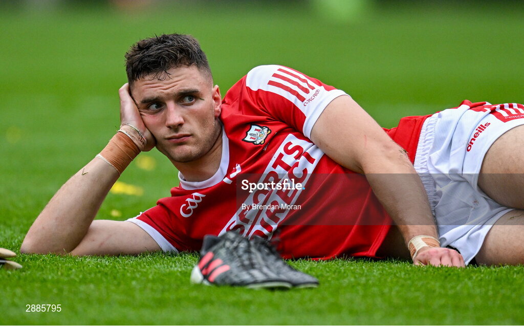 21 July 2024; A dejected Brian Hayes of Cork after the GAA Hurling All-Ireland Senior Championship Final between Clare and Cork at Croke Park in Dublin. Photo by Brendan Moran/Sportsfile