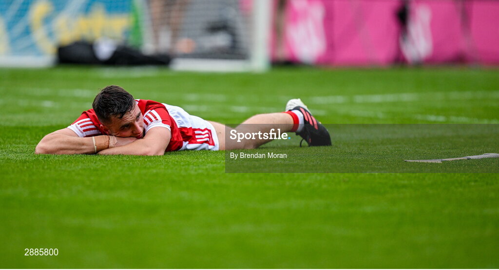 21 July 2024; A dejected Brian Hayes of Cork after the GAA Hurling All-Ireland Senior Championship Final between Clare and Cork at Croke Park in Dublin. Photo by Brendan Moran/Sportsfile