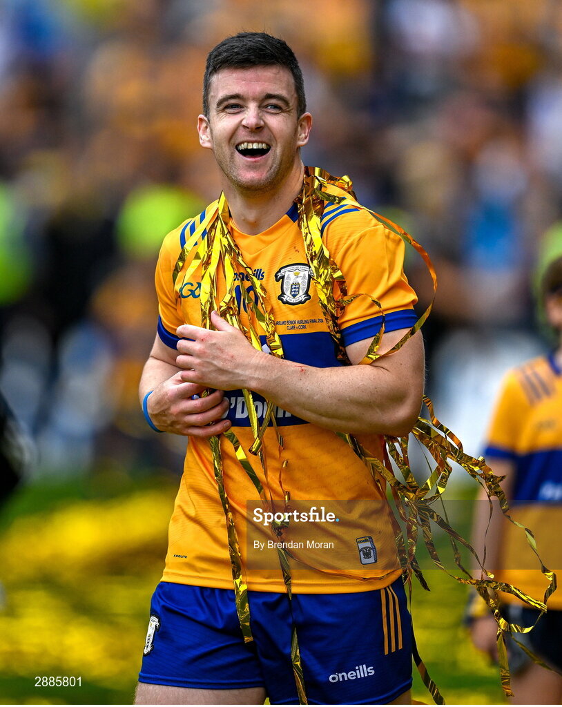 21 July 2024; Tony Kelly of Clare celebrates after the GAA Hurling All-Ireland Senior Championship Final between Clare and Cork at Croke Park in Dublin. Photo by Brendan Moran/Sportsfile
