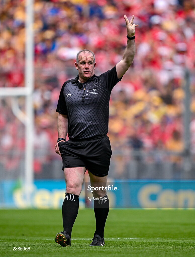 21 July 2024; Referee Johnny Murphy during the GAA Hurling All-Ireland Senior Championship Final match between Clare and Cork at Croke Park in Dublin. Photo by Seb Daly/Sportsfile