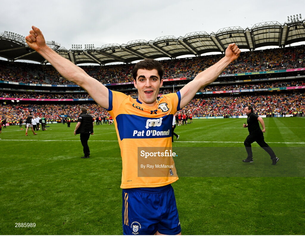 21 July 2024; Aidan McCarthy of Clare after the GAA Hurling All-Ireland Senior Championship Final between Clare and Cork at Croke Park in Dublin. Photo by Ray McManus/Sportsfile