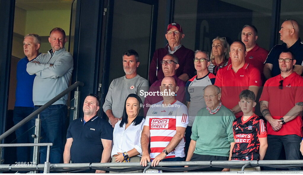 21 July 2024; Former Republic of Ireland captain Roy Keane during the GAA Hurling All-Ireland Senior Championship Final between Clare and Cork at Croke Park in Dublin. Photo by Stephen McCarthy/Sportsfile