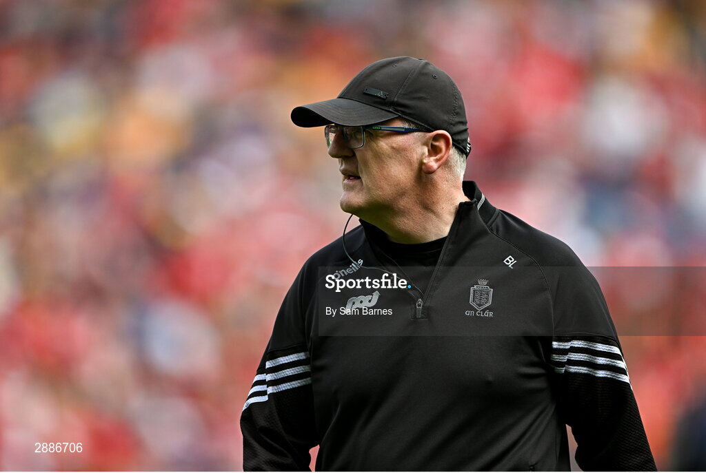 21 July 2024; Clare manager Brian Lohan before the GAA Hurling All-Ireland Senior Championship Final between Clare and Cork at Croke Park in Dublin. Photo by Sam Barnes/Sportsfile