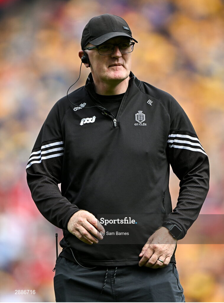 21 July 2024; Clare manager Brian Lohan before the GAA Hurling All-Ireland Senior Championship Final between Clare and Cork at Croke Park in Dublin. Photo by Sam Barnes/Sportsfile
