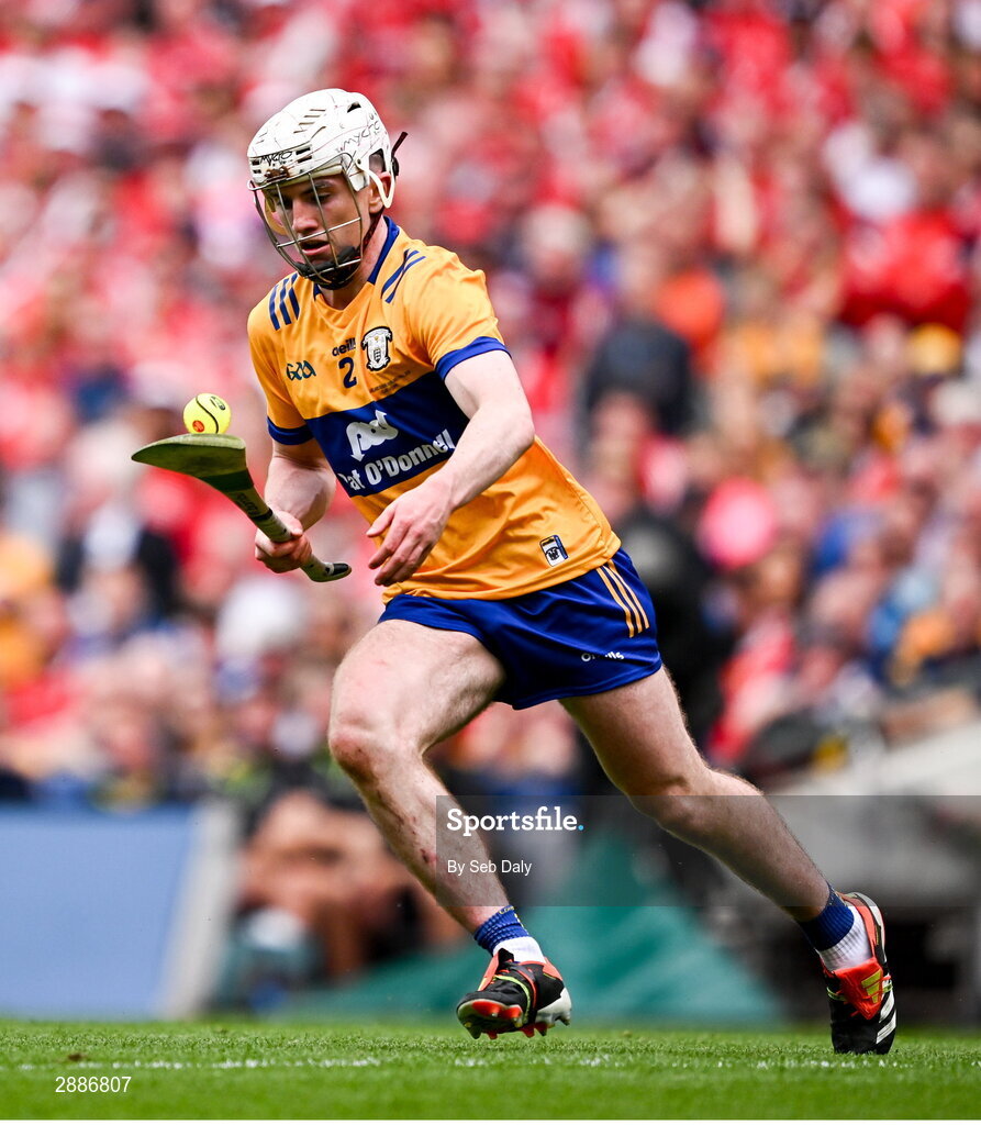 21 July 2024; Adam Hogan of Clare during the GAA Hurling All-Ireland Senior Championship Final match between Clare and Cork at Croke Park in Dublin. Photo by Seb Daly/Sportsfile