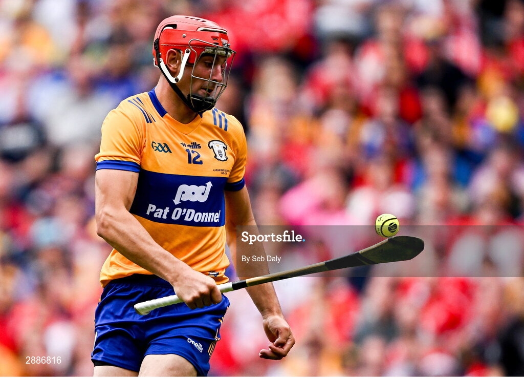 21 July 2024; Peter Duggan of Clare during the GAA Hurling All-Ireland Senior Championship Final match between Clare and Cork at Croke Park in Dublin. Photo by Seb Daly/Sportsfile