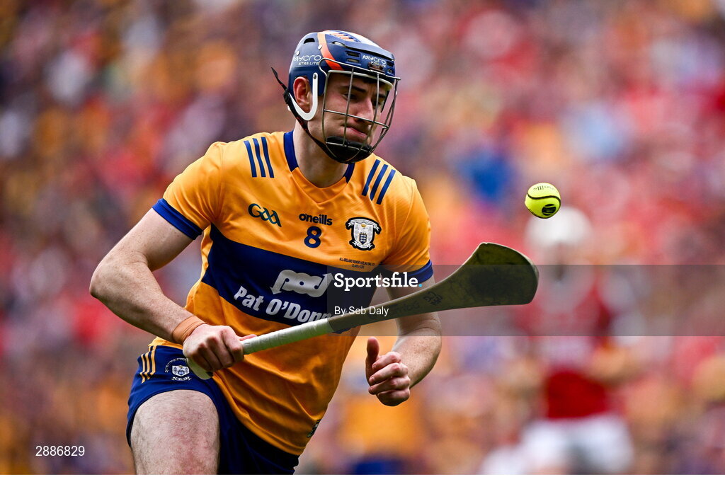 21 July 2024; David Fitzgerald of Clare during the GAA Hurling All-Ireland Senior Championship Final match between Clare and Cork at Croke Park in Dublin. Photo by Seb Daly/Sportsfile