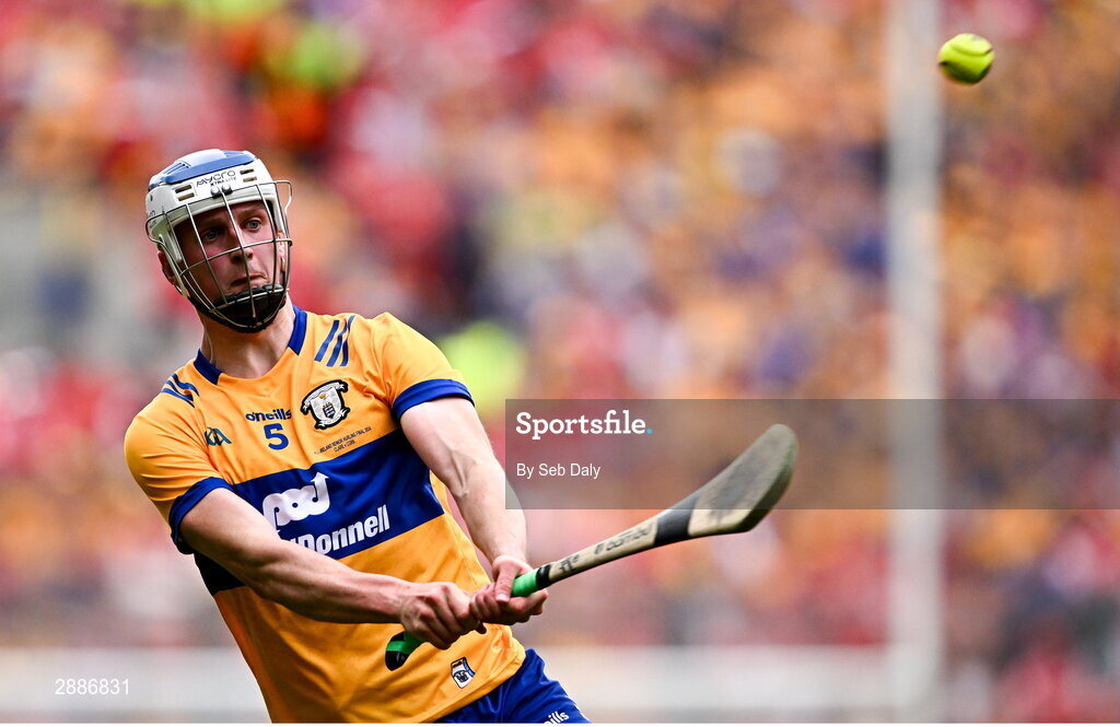 21 July 2024; Diarmuid Ryan of Clare during the GAA Hurling All-Ireland Senior Championship Final match between Clare and Cork at Croke Park in Dublin. Photo by Seb Daly/Sportsfile