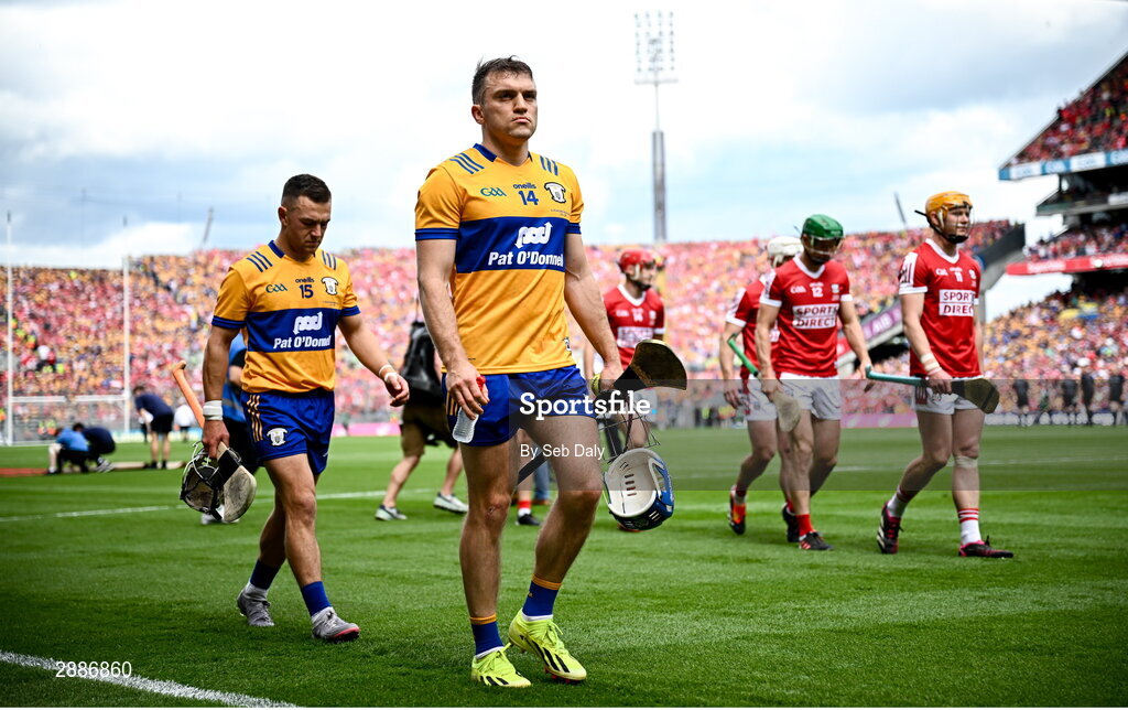 21 July 2024; Shane O'Donnell of Clare before the GAA Hurling All-Ireland Senior Championship Final match between Clare and Cork at Croke Park in Dublin. Photo by Seb Daly/Sportsfile