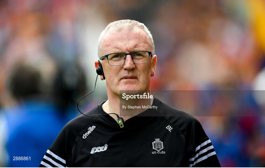 21 July 2024; Clare manager Brian Lohan before the GAA Hurling All-Ireland Senior Championship Final between Clare and Cork at Croke Park in Dublin. Photo by Stephen McCarthy/Sportsfile