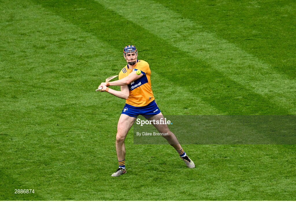 21 July 2024; David Fitzgerald of Clare during the GAA Hurling All-Ireland Senior Championship Final between Clare and Cork at Croke Park in Dublin. Photo by Daire Brennan/Sportsfile