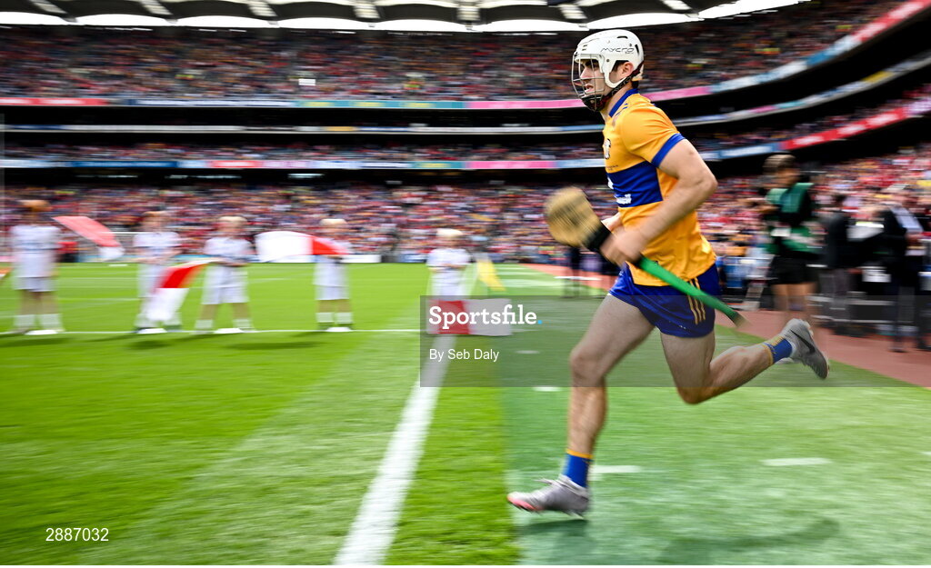 21 July 2024; Aidan McCarthy of Clare before the GAA Hurling All-Ireland Senior Championship Final match between Clare and Cork at Croke Park in Dublin. Photo by Seb Daly/Sportsfile