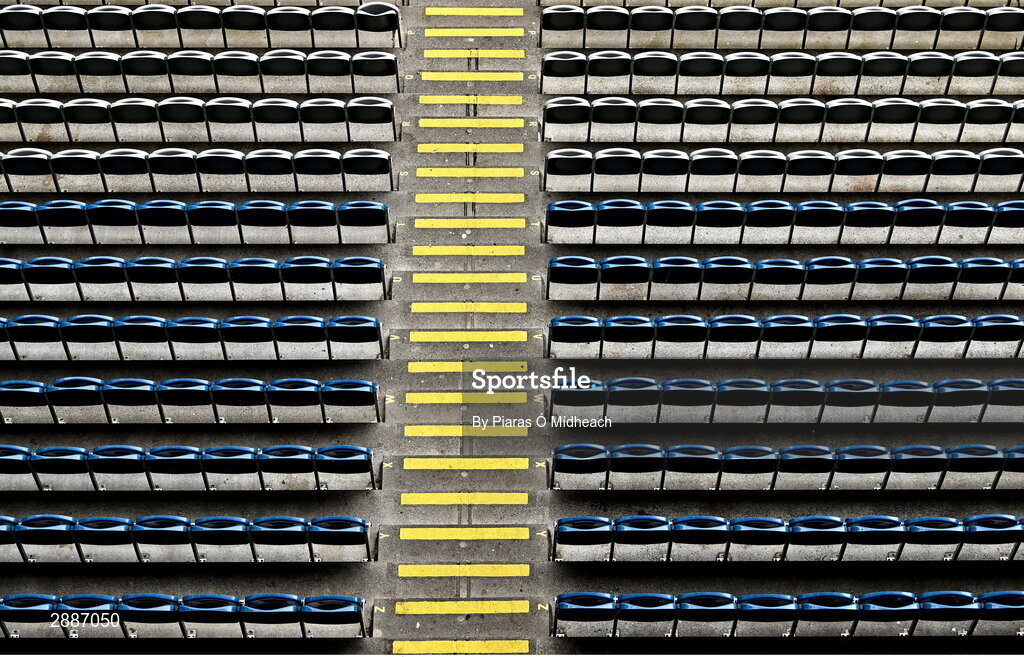 21 July 2024; Seats in the Cusack Stand before the GAA Hurling All-Ireland Senior Championship Final between Clare and Cork at Croke Park in Dublin. Photo by Piaras Ó Mídheach/Sportsfile