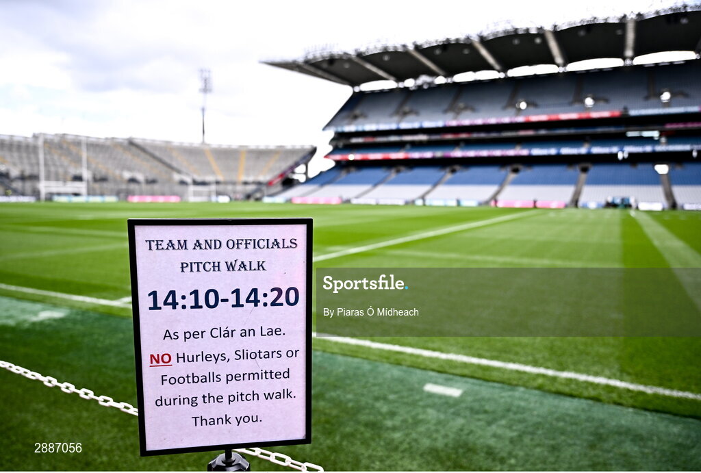 21 July 2024; A pitchside sign before the GAA Hurling All-Ireland Senior Championship Final between Clare and Cork at Croke Park in Dublin. Photo by Piaras Ó Mídheach/Sportsfile