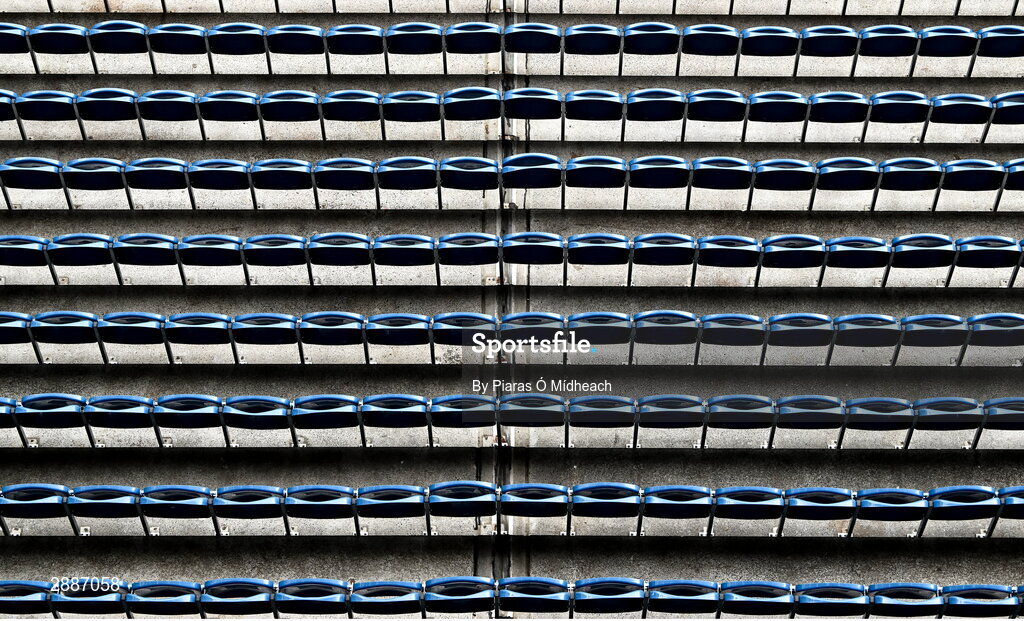 21 July 2024; Seats in the Cusack Stand before the GAA Hurling All-Ireland Senior Championship Final between Clare and Cork at Croke Park in Dublin. Photo by Piaras Ó Mídheach/Sportsfile