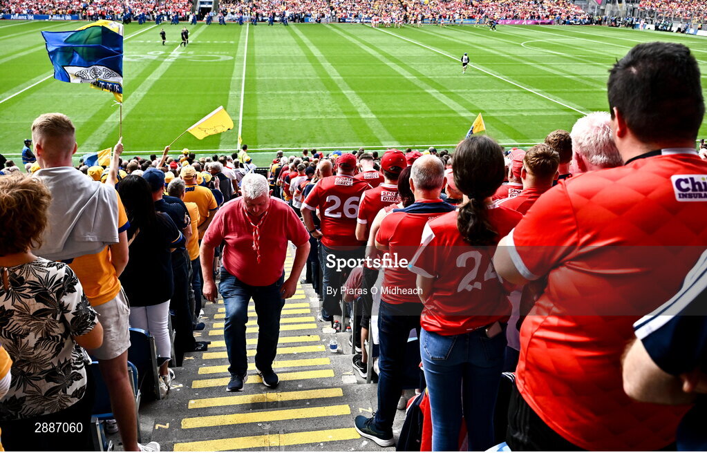 21 July 2024; Spectators before the GAA Hurling All-Ireland Senior Championship Final between Clare and Cork at Croke Park in Dublin. Photo by Piaras Ó Mídheach/Sportsfile