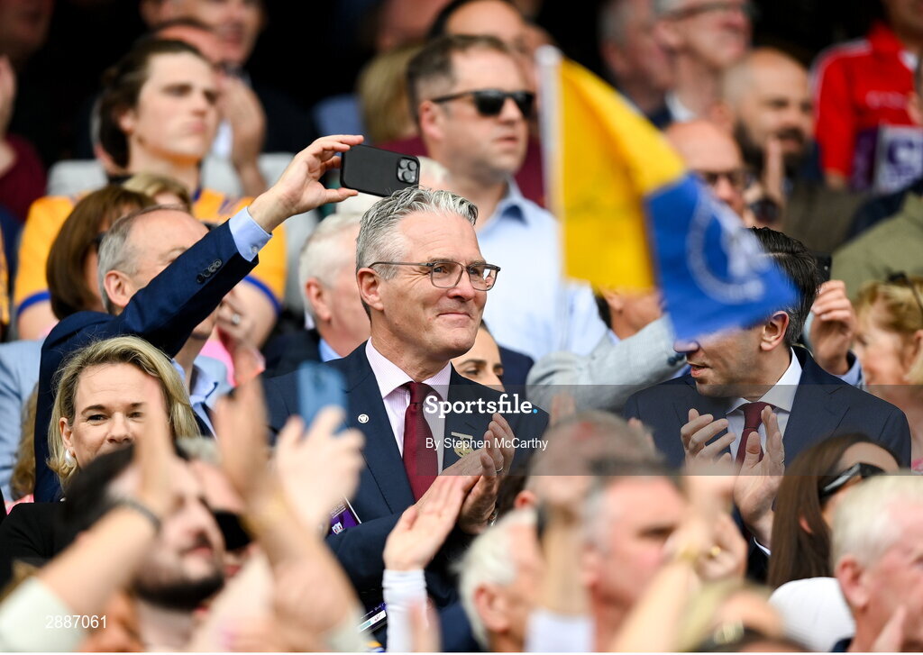 21 July 2024; Uachtarán Chumann Lúthchleas Gael Jarlath Burns before the GAA Hurling All-Ireland Senior Championship Final between Clare and Cork at Croke Park in Dublin. Photo by Stephen McCarthy/Sportsfile