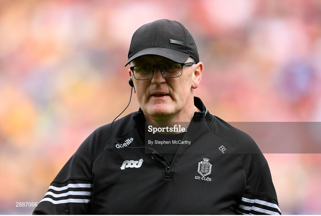 21 July 2024; Clare manager Brian Lohan before the GAA Hurling All-Ireland Senior Championship Final between Clare and Cork at Croke Park in Dublin. Photo by Stephen McCarthy/Sportsfile