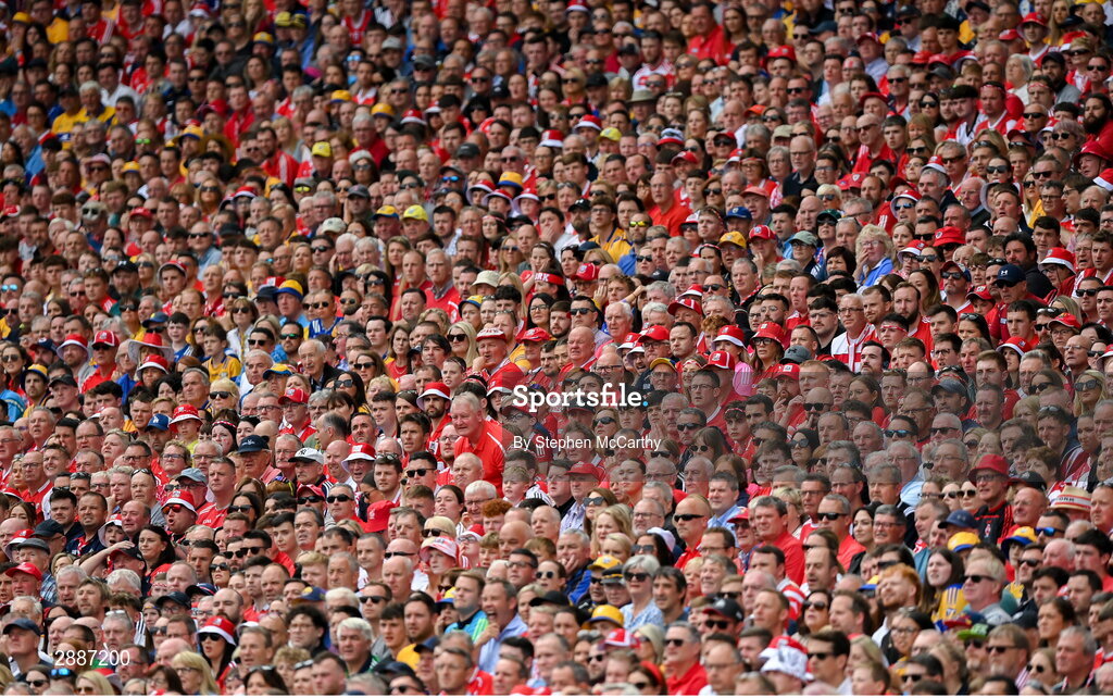21 July 2024; Spectators during the GAA Hurling All-Ireland Senior Championship Final between Clare and Cork at Croke Park in Dublin. Photo by Stephen McCarthy/Sportsfile