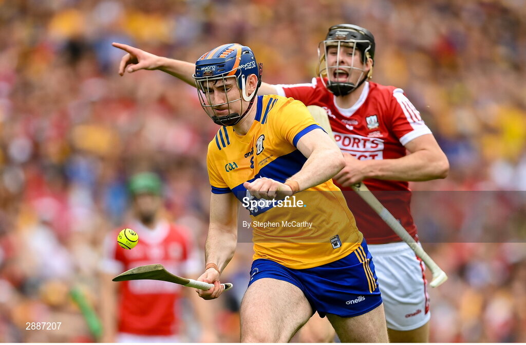 21 July 2024; David Fitzgerald of Clare during the GAA Hurling All-Ireland Senior Championship Final between Clare and Cork at Croke Park in Dublin. Photo by Stephen McCarthy/Sportsfile