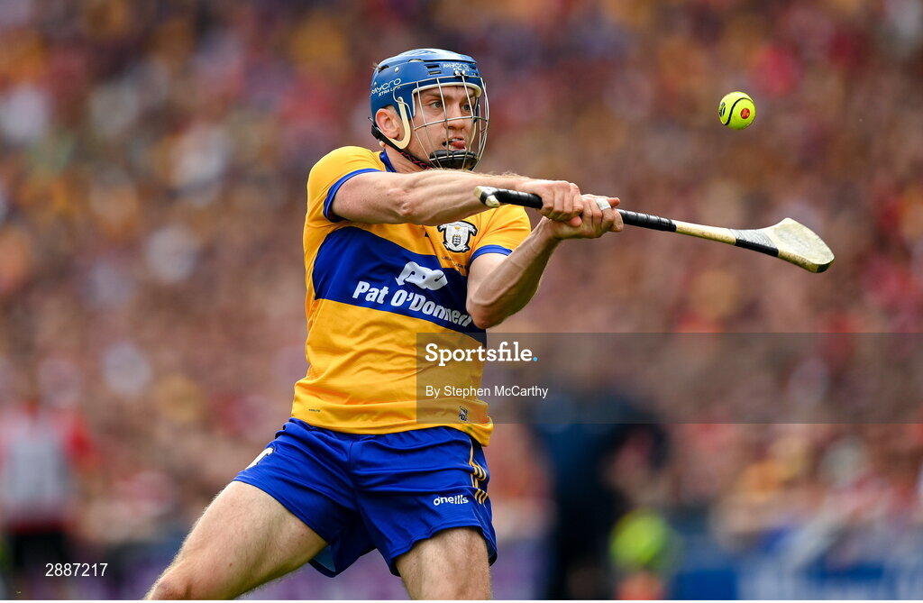 21 July 2024; Shane O'Donnell of Clare during the GAA Hurling All-Ireland Senior Championship Final between Clare and Cork at Croke Park in Dublin. Photo by Stephen McCarthy/Sportsfile
