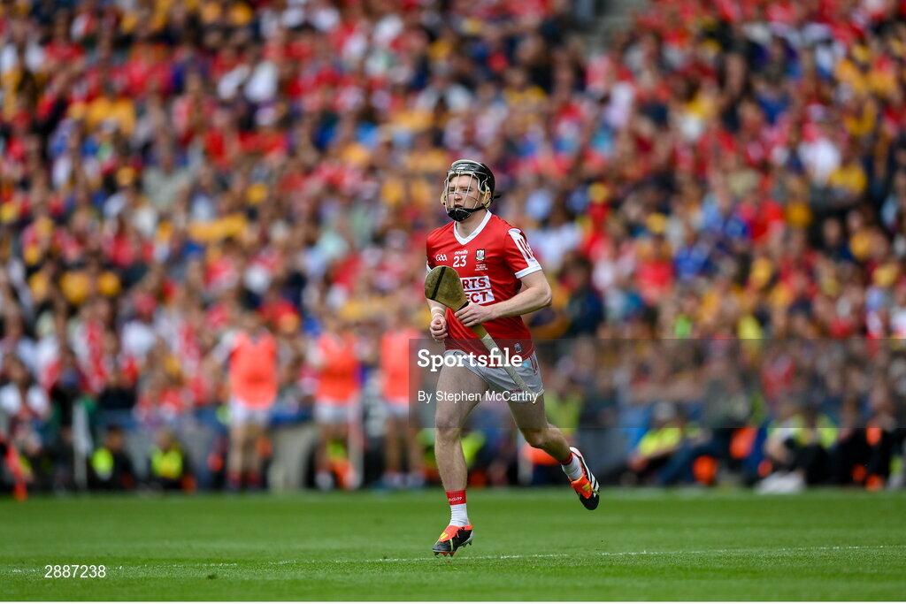 21 July 2024; Jack O'Connor of Cork during the GAA Hurling All-Ireland Senior Championship Final between Clare and Cork at Croke Park in Dublin. Photo by Stephen McCarthy/Sportsfile