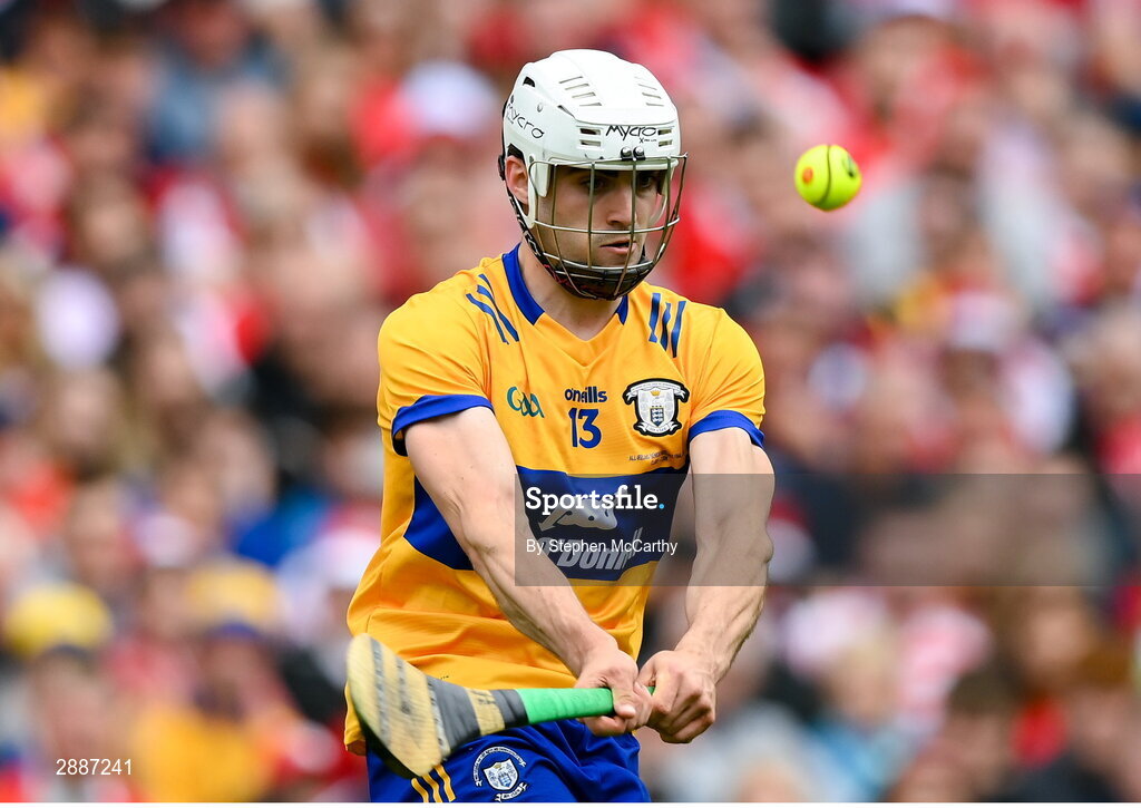 21 July 2024; Aidan McCarthy of Clare during the GAA Hurling All-Ireland Senior Championship Final between Clare and Cork at Croke Park in Dublin. Photo by Stephen McCarthy/Sportsfile