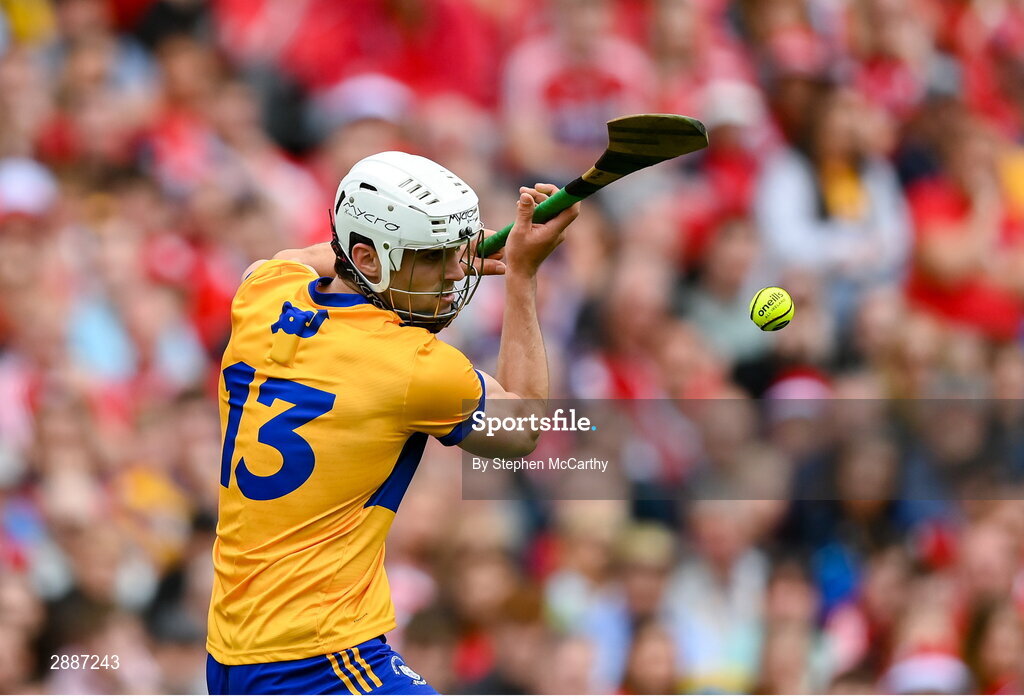21 July 2024; Aidan McCarthy of Clare during the GAA Hurling All-Ireland Senior Championship Final between Clare and Cork at Croke Park in Dublin. Photo by Stephen McCarthy/Sportsfile