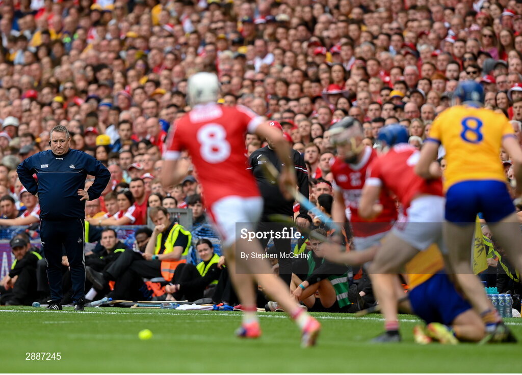 21 July 2024; Cork manager Pat Ryan during the GAA Hurling All-Ireland Senior Championship Final between Clare and Cork at Croke Park in Dublin. Photo by Stephen McCarthy/Sportsfile