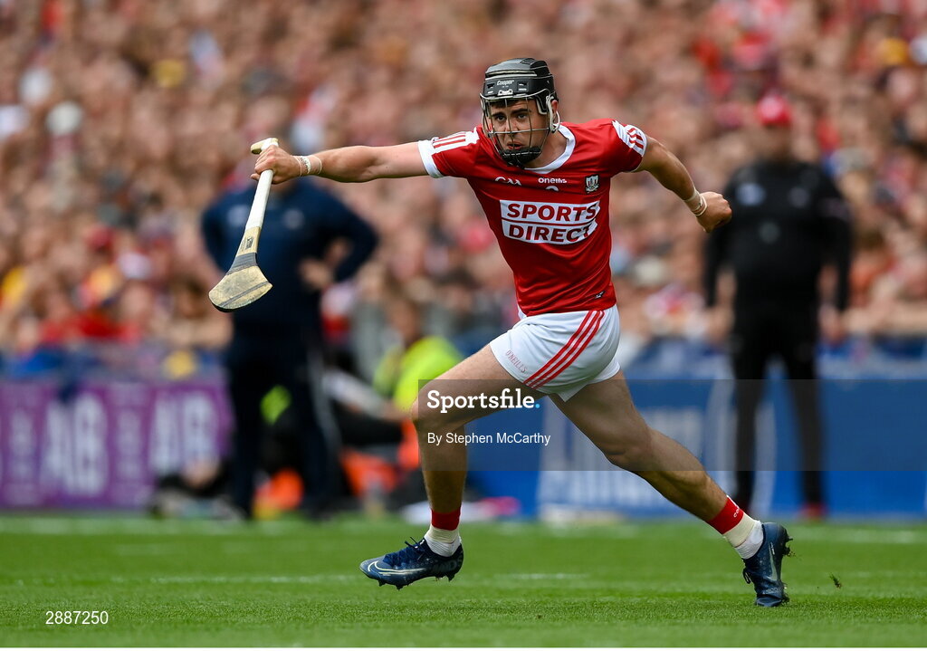 21 July 2024; Darragh Fitzgibbon of Cork during the GAA Hurling All-Ireland Senior Championship Final between Clare and Cork at Croke Park in Dublin. Photo by Stephen McCarthy/Sportsfile