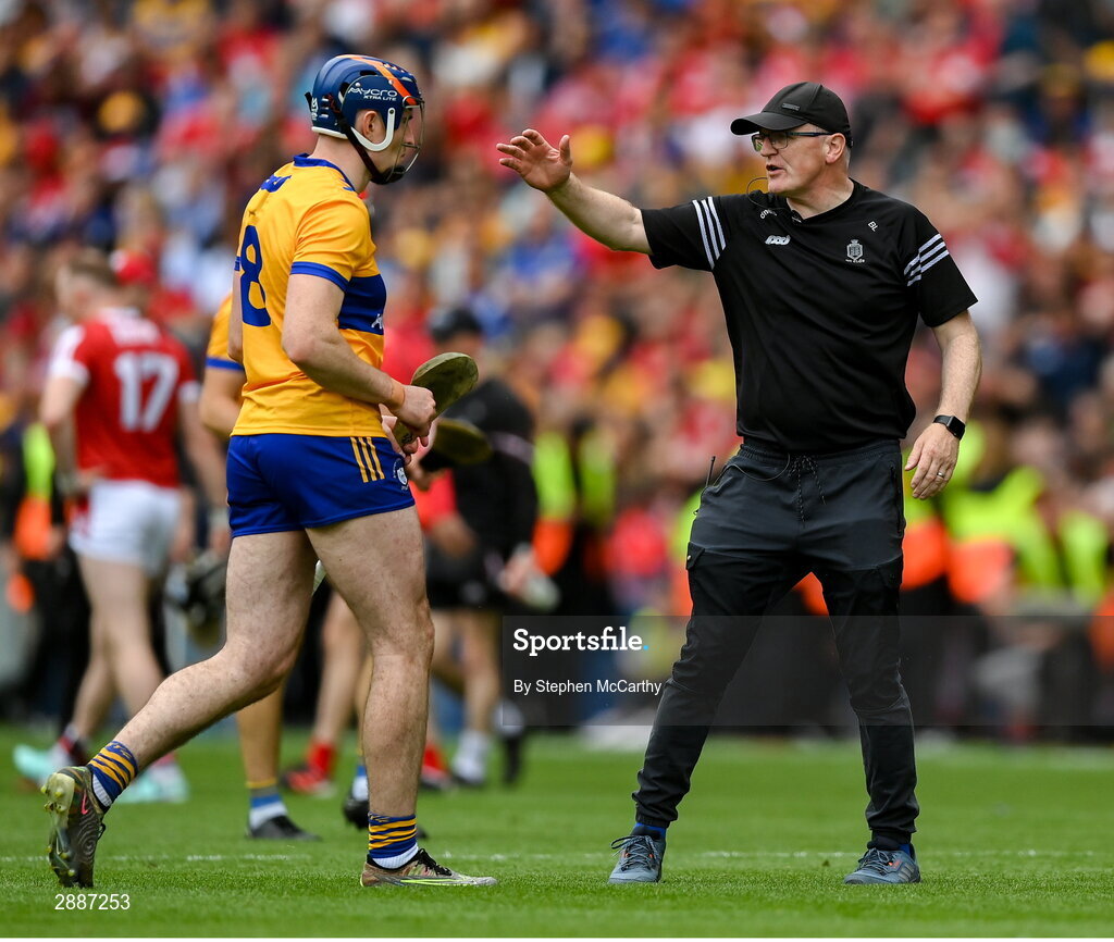 21 July 2024; Clare manager Brian Lohan during the GAA Hurling All-Ireland Senior Championship Final between Clare and Cork at Croke Park in Dublin. Photo by Stephen McCarthy/Sportsfile