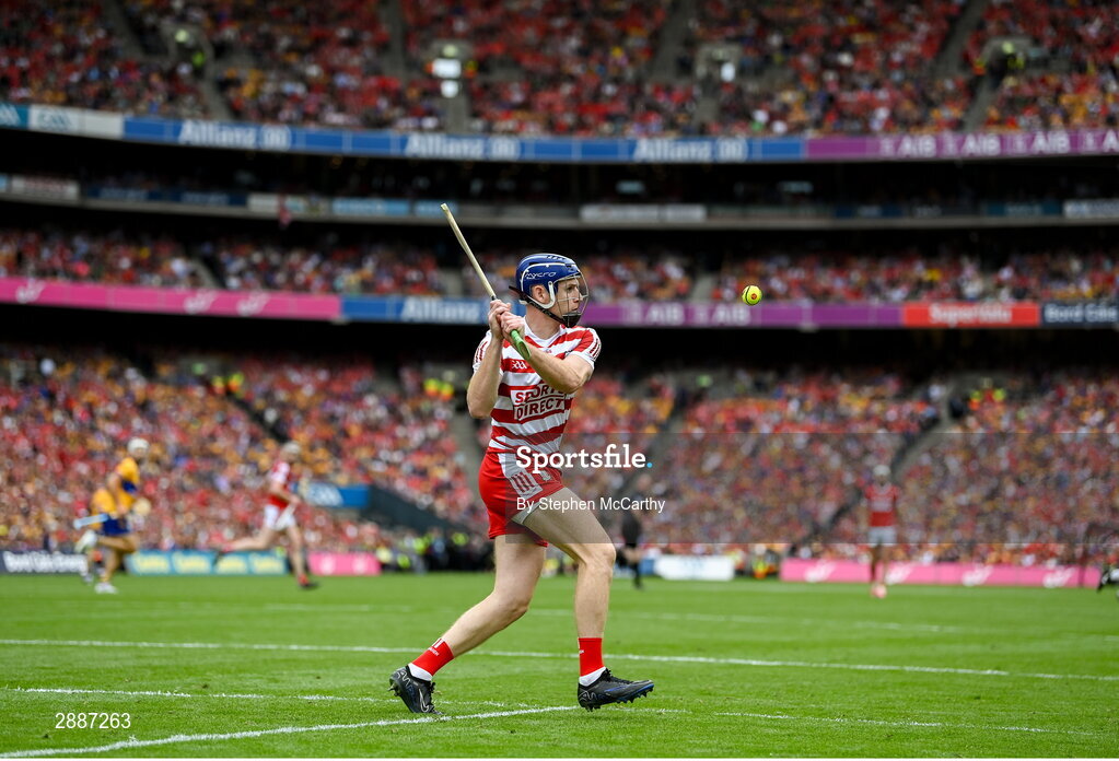 21 July 2024; Cork goalkeeper Patrick Collins during the GAA Hurling All-Ireland Senior Championship Final between Clare and Cork at Croke Park in Dublin. Photo by Stephen McCarthy/Sportsfile