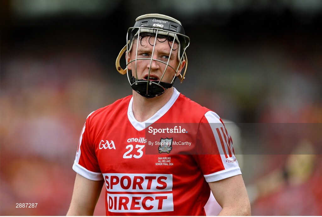 21 July 2024; Jack O'Connor of Cork during the GAA Hurling All-Ireland Senior Championship Final between Clare and Cork at Croke Park in Dublin. Photo by Stephen McCarthy/Sportsfile