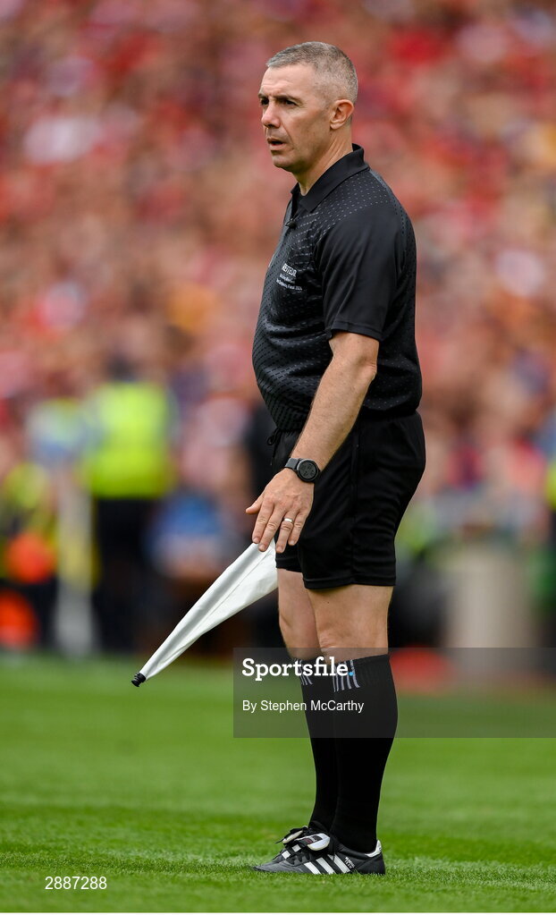21 July 2024; Linesman Liam Gordon during the GAA Hurling All-Ireland Senior Championship Final between Clare and Cork at Croke Park in Dublin. Photo by Stephen McCarthy/Sportsfile
