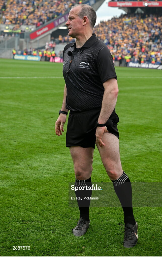 21 July 2024; Referee Johnny Murphy after the GAA Hurling All-Ireland Senior Championship Final between Clare and Cork at Croke Park in Dublin. Photo by Ray McManus/Sportsfile
