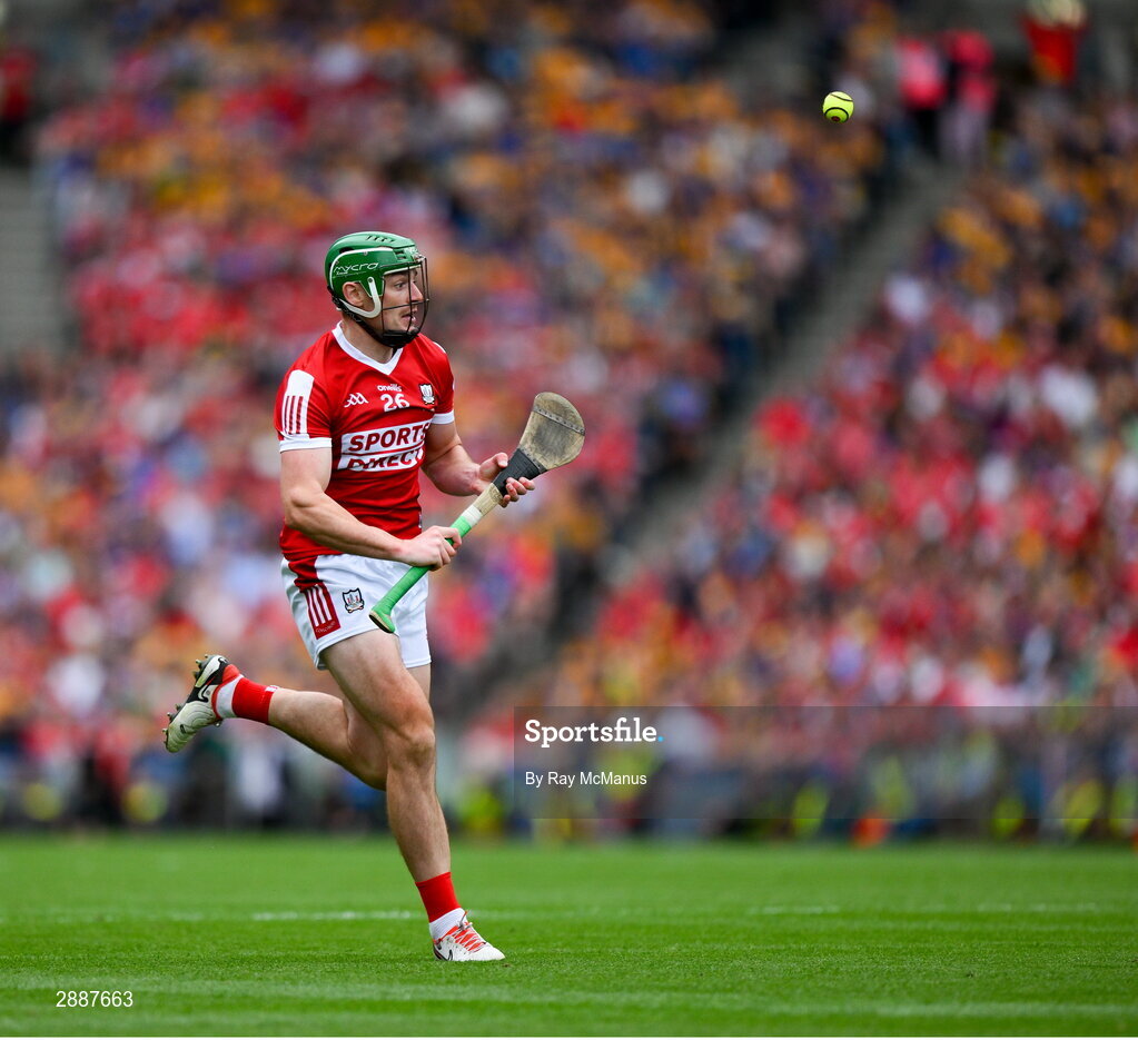 21 July 2024; Robbie O'Flynn of Cork during the GAA Hurling All-Ireland Senior Championship Final between Clare and Cork at Croke Park in Dublin. Photo by Ray McManus/Sportsfile