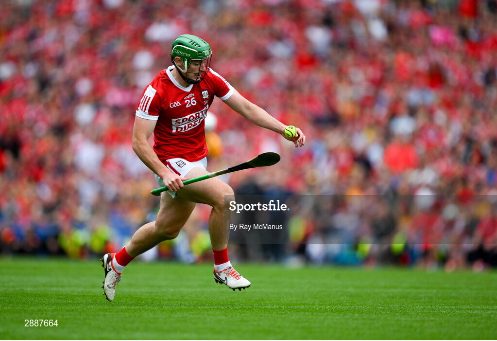 21 July 2024; Robbie O'Flynn of Cork during the GAA Hurling All-Ireland Senior Championship Final between Clare and Cork at Croke Park in Dublin. Photo by Ray McManus/Sportsfile