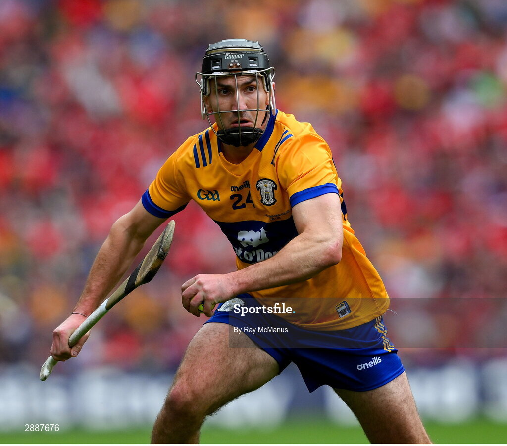 21 July 2024; Ian Galvin of Clare during the GAA Hurling All-Ireland Senior Championship Final between Clare and Cork at Croke Park in Dublin. Photo by Ray McManus/Sportsfile