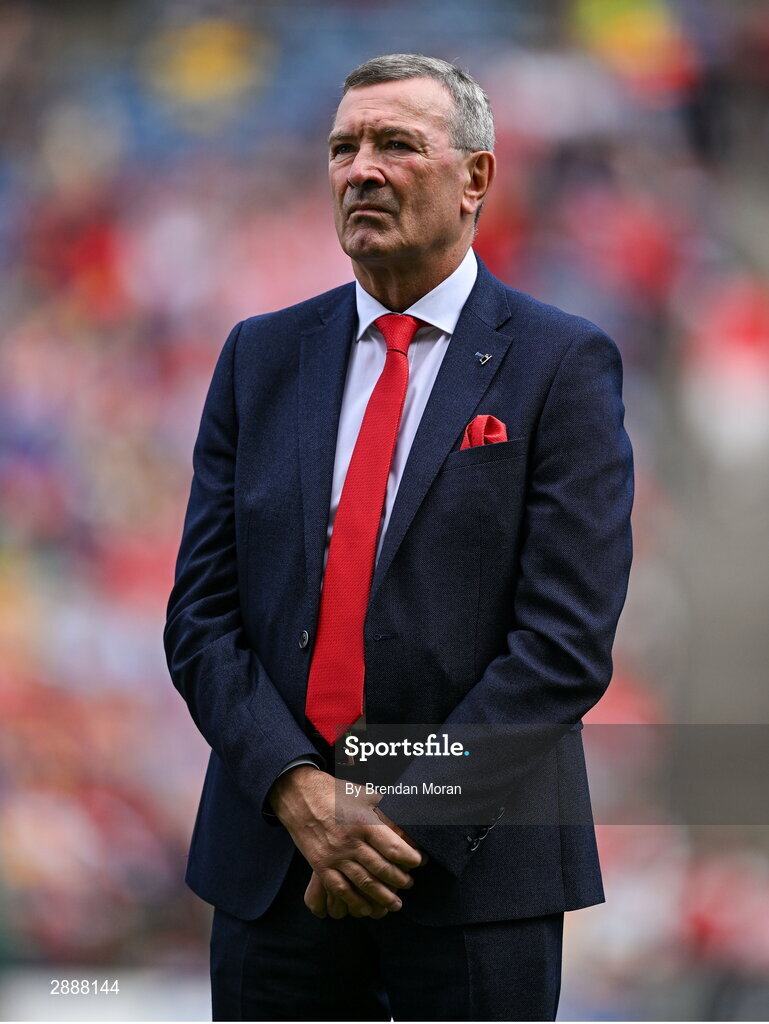 21 July 2024; Manager Jimmy Barry Murphy of the Cork hurling jubilee 1999 All Ireland winning team before the GAA Hurling All-Ireland Senior Championship Final between Clare and Cork at Croke Park in Dublin. Photo by Brendan Moran/Sportsfile