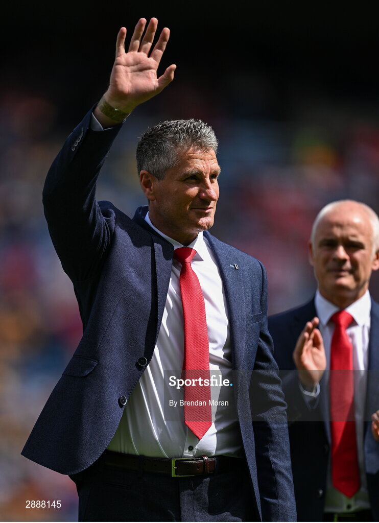 21 July 2024; Fergal McCormack of the Cork hurling jubilee 1999 All Ireland winning team before the GAA Hurling All-Ireland Senior Championship Final between Clare and Cork at Croke Park in Dublin. Photo by Brendan Moran/Sportsfile