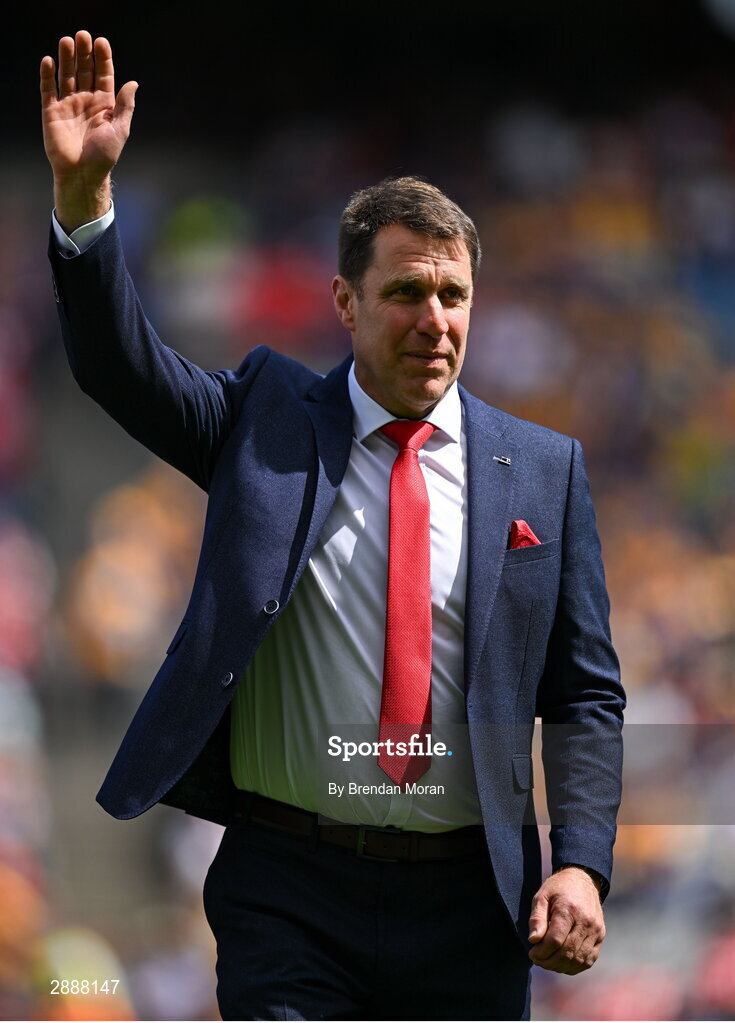 21 July 2024; Timmy McCarthy of the Cork hurling jubilee 1999 All Ireland winning team before the GAA Hurling All-Ireland Senior Championship Final between Clare and Cork at Croke Park in Dublin. Photo by Brendan Moran/Sportsfile