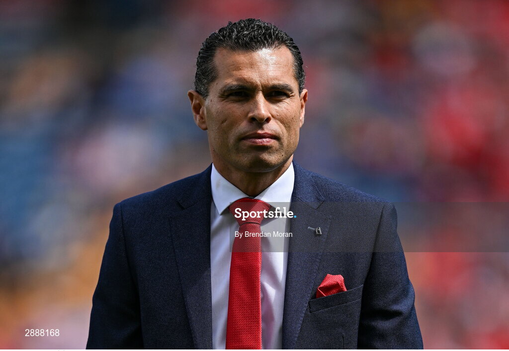 21 July 2024; Sean Óg Ó hAilpín of the Cork hurling jubilee 1999 All Ireland winning team before the GAA Hurling All-Ireland Senior Championship Final between Clare and Cork at Croke Park in Dublin. Photo by Brendan Moran/Sportsfile
