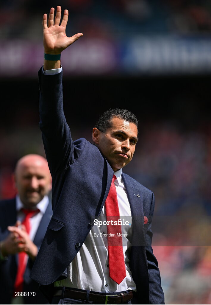 21 July 2024; Sean Óg Ó hAilpín of the Cork hurling jubilee 1999 All Ireland winning team before the GAA Hurling All-Ireland Senior Championship Final between Clare and Cork at Croke Park in Dublin. Photo by Brendan Moran/Sportsfile